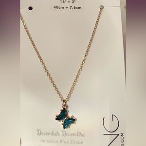Butterfuly Necklace (December Birthstone)